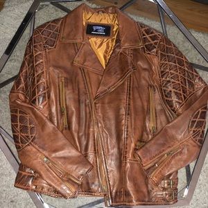 Faux Leather Casual Leather Motor Jacket